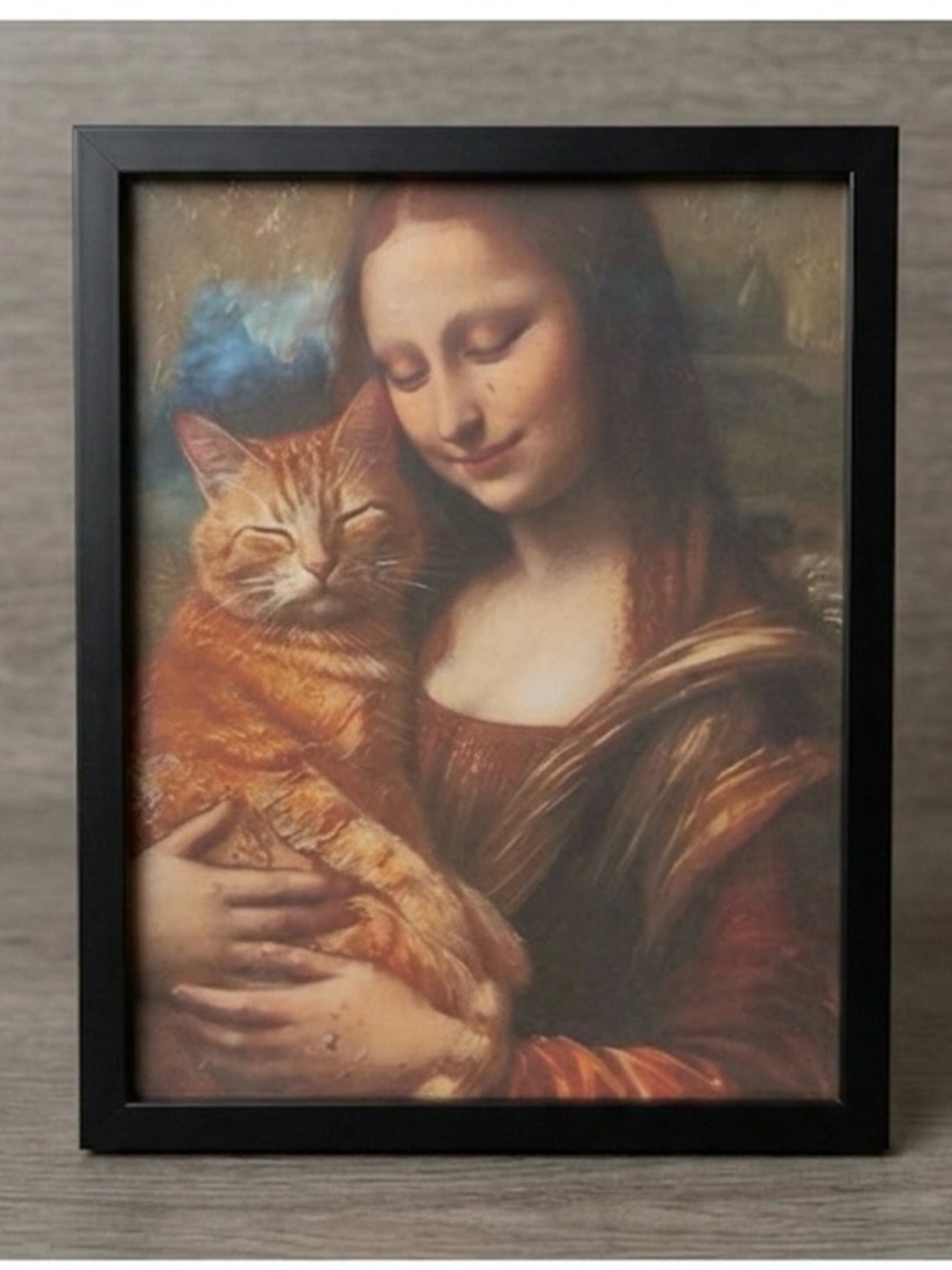 Mona Lisa Cat Art Print 8x10 – Funny Cat Lover Wall Art – Whimsical Renaissance